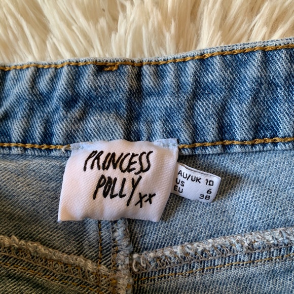 Princess Polly High Waisted Distressed Shorts - Picture 7 of 9